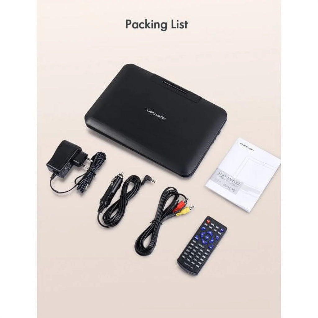 Yoton  9.5" Portable  Player with 7.5"  Swivel Screen, 4-6 Hours Built-in Battery for Kids and Car,
