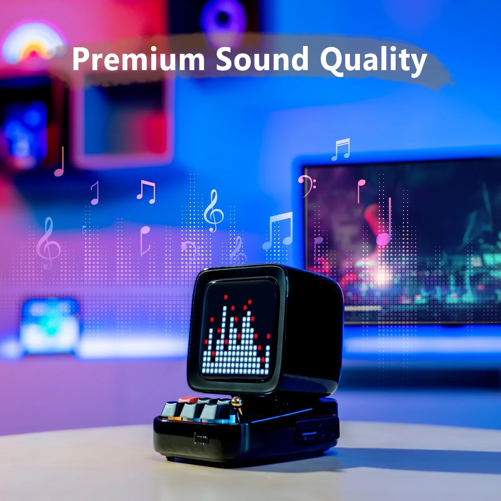 Divoom Ditoo Plus Pixel Art Blutooth Speaker, 10W, Black