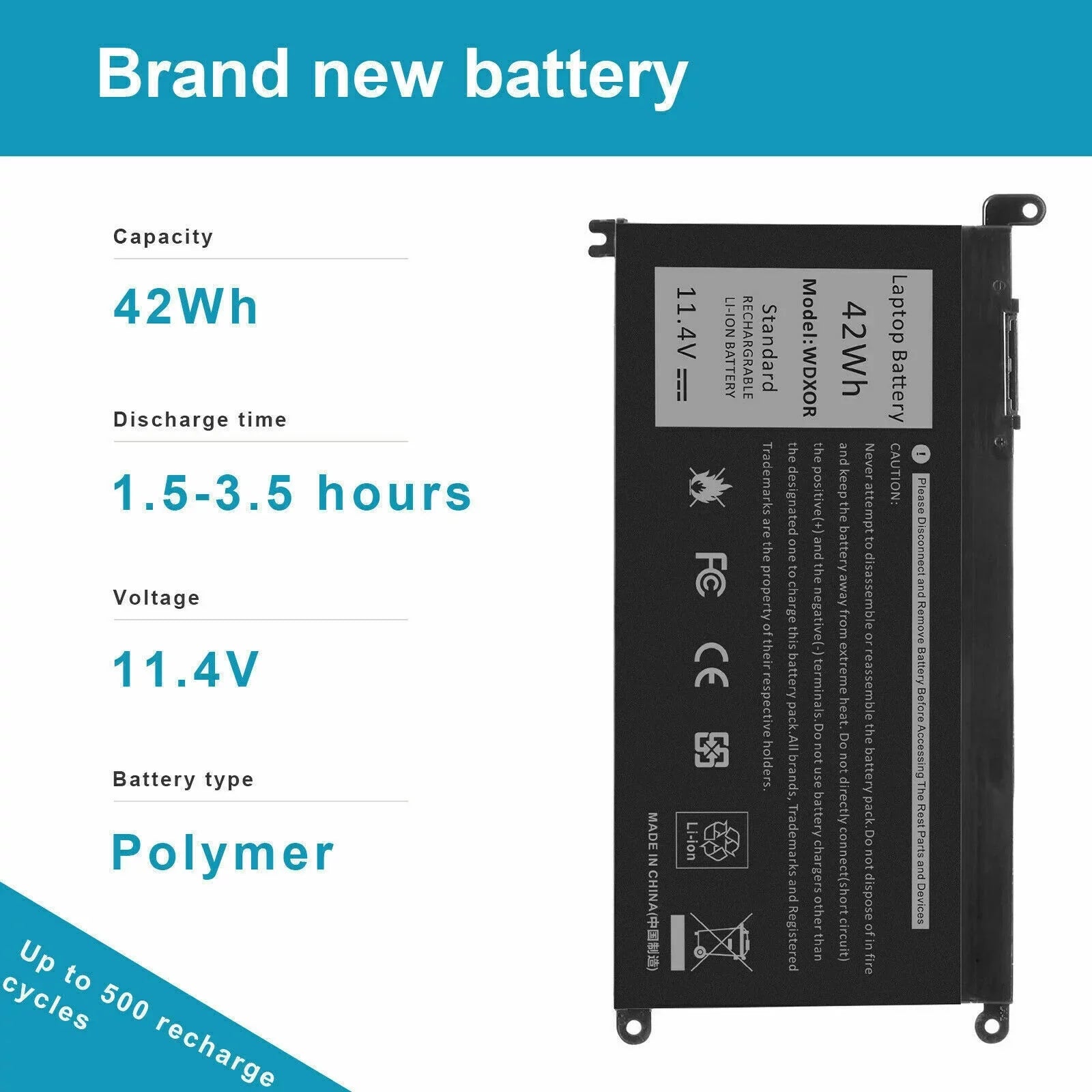 42Wh Battery For  Inspiron 15 5567 5568 13 5368 7368 7569