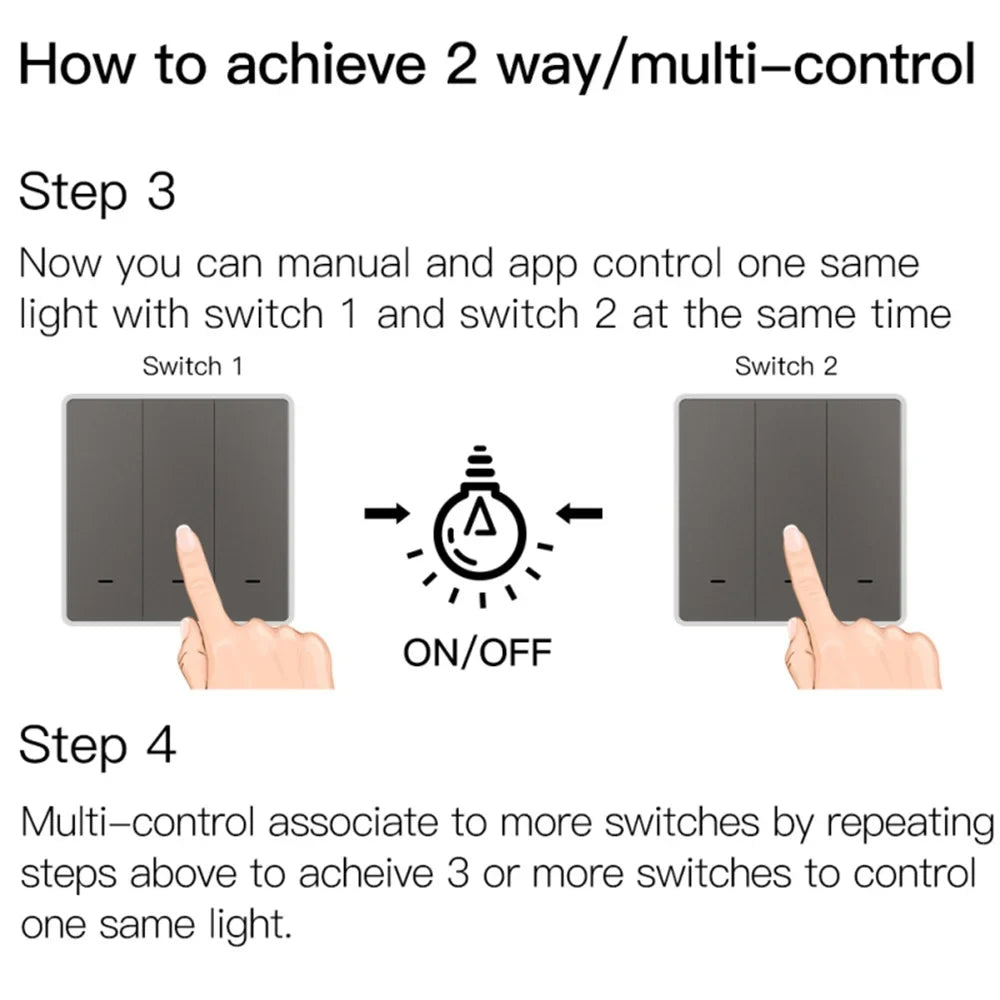 Tuya ZigBee Smart Light Switch with/without Neutral Wire No Capacitor Needed Smart Life 2/3 Way Works with Alexa Google 2mqtt