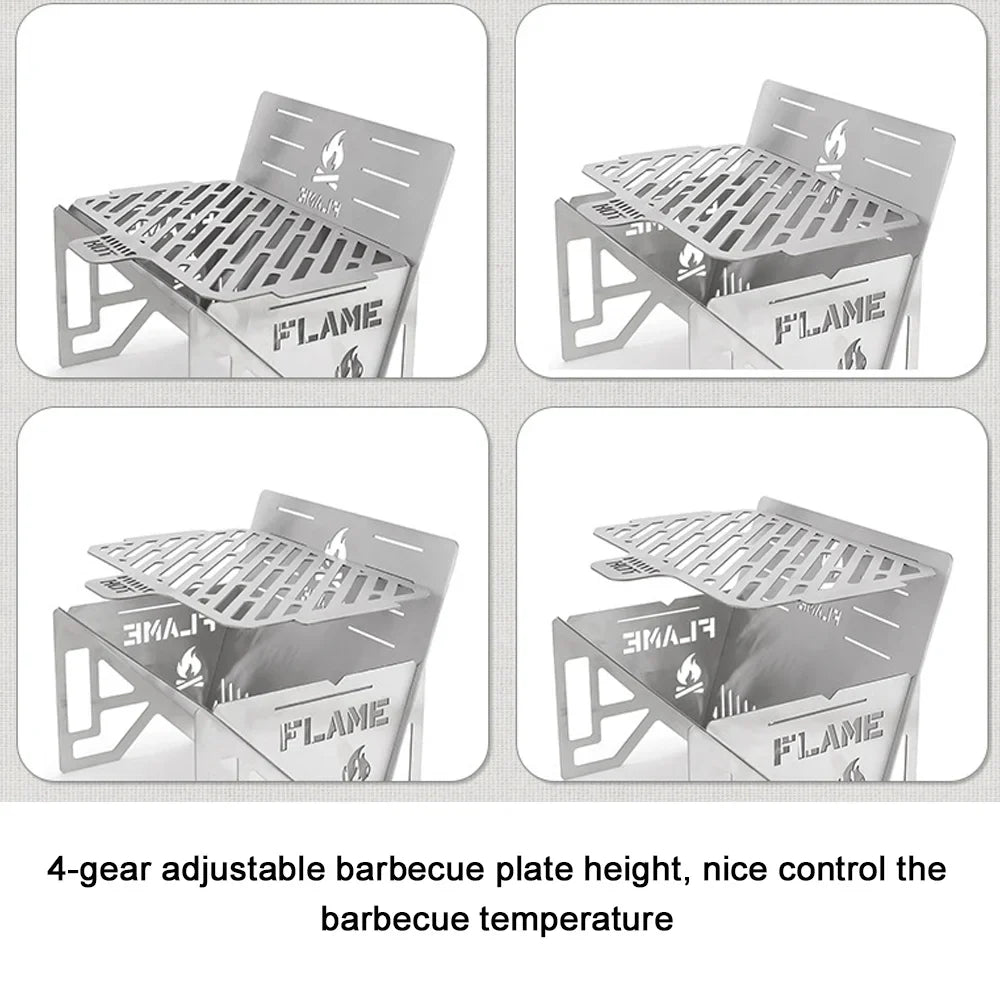 Nebublu Stainless Steel Furnace, Portable Camping Stove for Picnic  Cooking