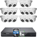 4K 16 Channel PoE Security Camera System,  Human & Vehicle Detection, 16CH 4K 8MP  with 4TB  pre-installed for 24-7 Recording, 16pcs 6MP Outdoor PoE  Cameras, Business Surveillance