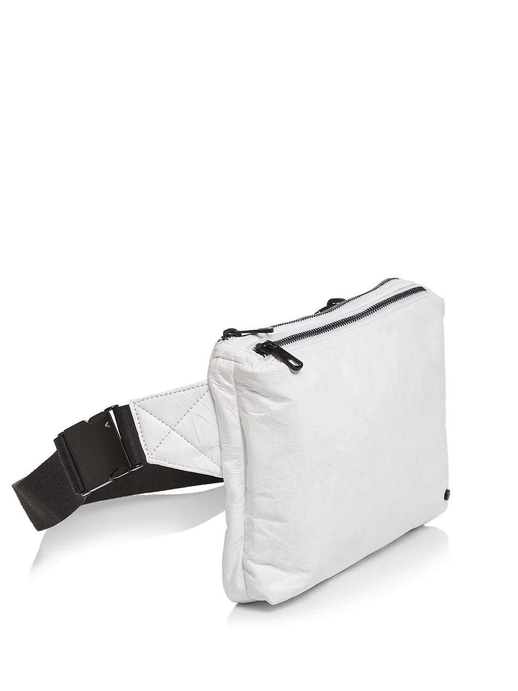 Women's White Webster Buckle Adjustable Strap Belt Bag Purse