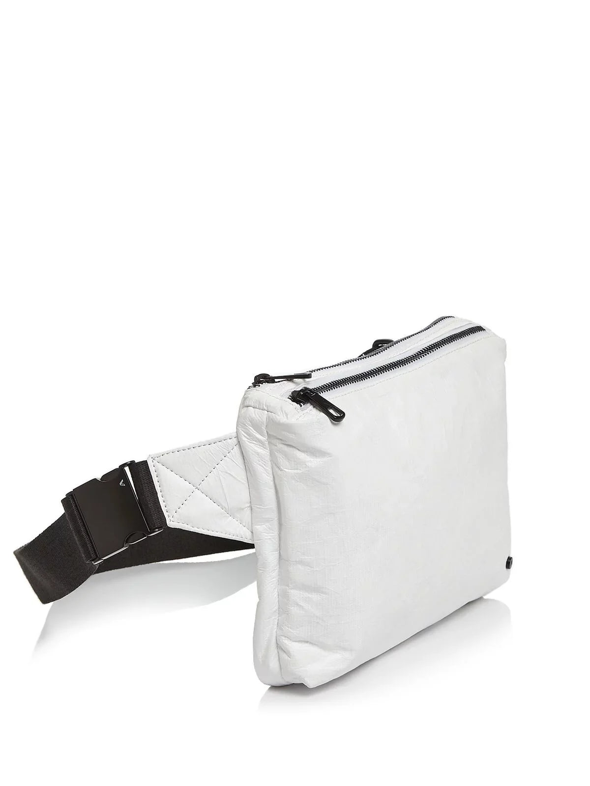 Women's White Webster Buckle Adjustable Strap Belt Bag Purse