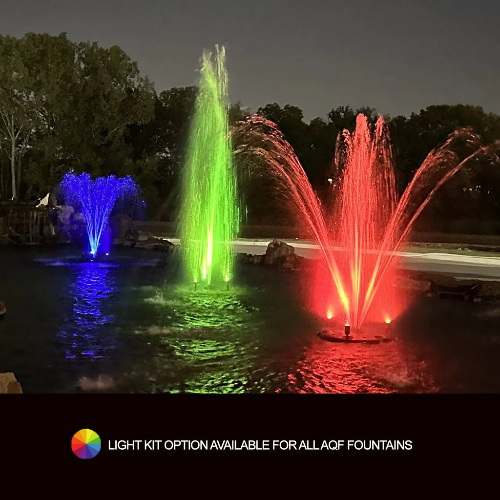 1.2  Floating Fountain | 200 foot Cord | 11 Patterns | Surface Aeration for Ponds | -200