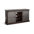Sunny Designs 65" Barn Door Farmhouse Wood  Console in Charred Oak
