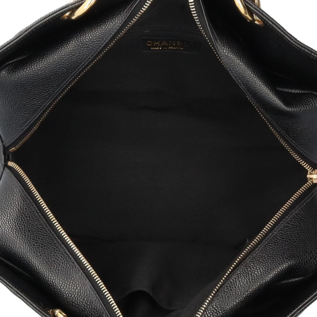Pre-Owned  Caviar Chain Tote Shoulder Bag Skin Black Women's (Good)