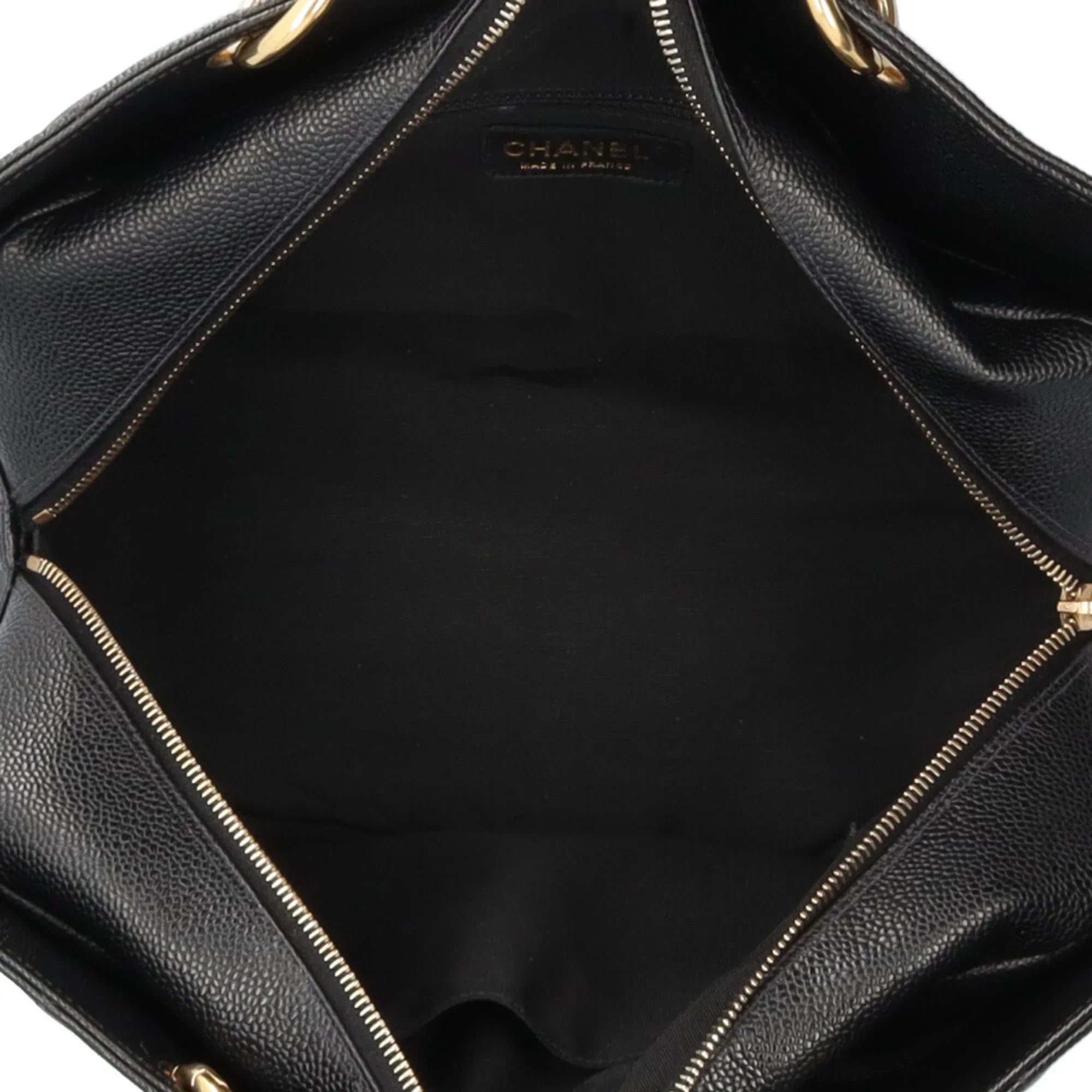 Pre-Owned  Caviar Chain Tote Shoulder Bag Skin Black Women's (Good)