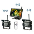 7" with Monitor Wireless Dual Backup Cameras Parking Assistance Night Vision Waterproof Rear View Camera for  Truck Trailer Bus