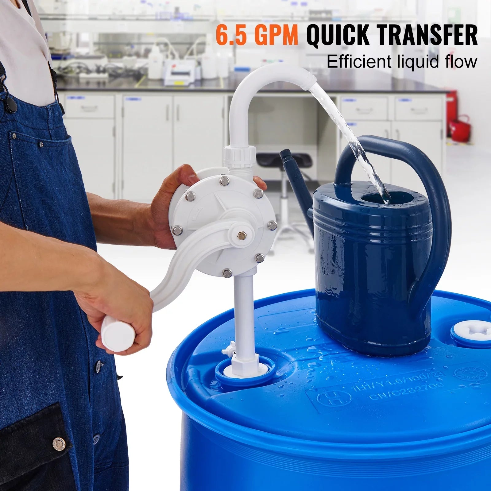 Drum Rotary Barrel Pump Hand Crank Water Transfer Pump 5-55 Gallon Drums