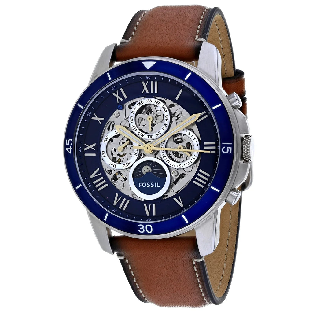 Fossil Men's Grant  Silver Stainless-Steel Automatic Dress Watch