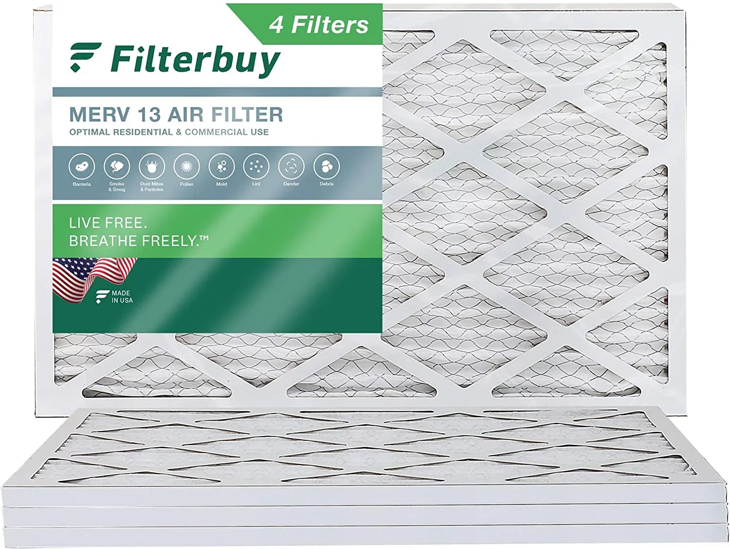 Filterbuy 12x27x1  13 Pleated   Furnace Air Filters (4-Pack)