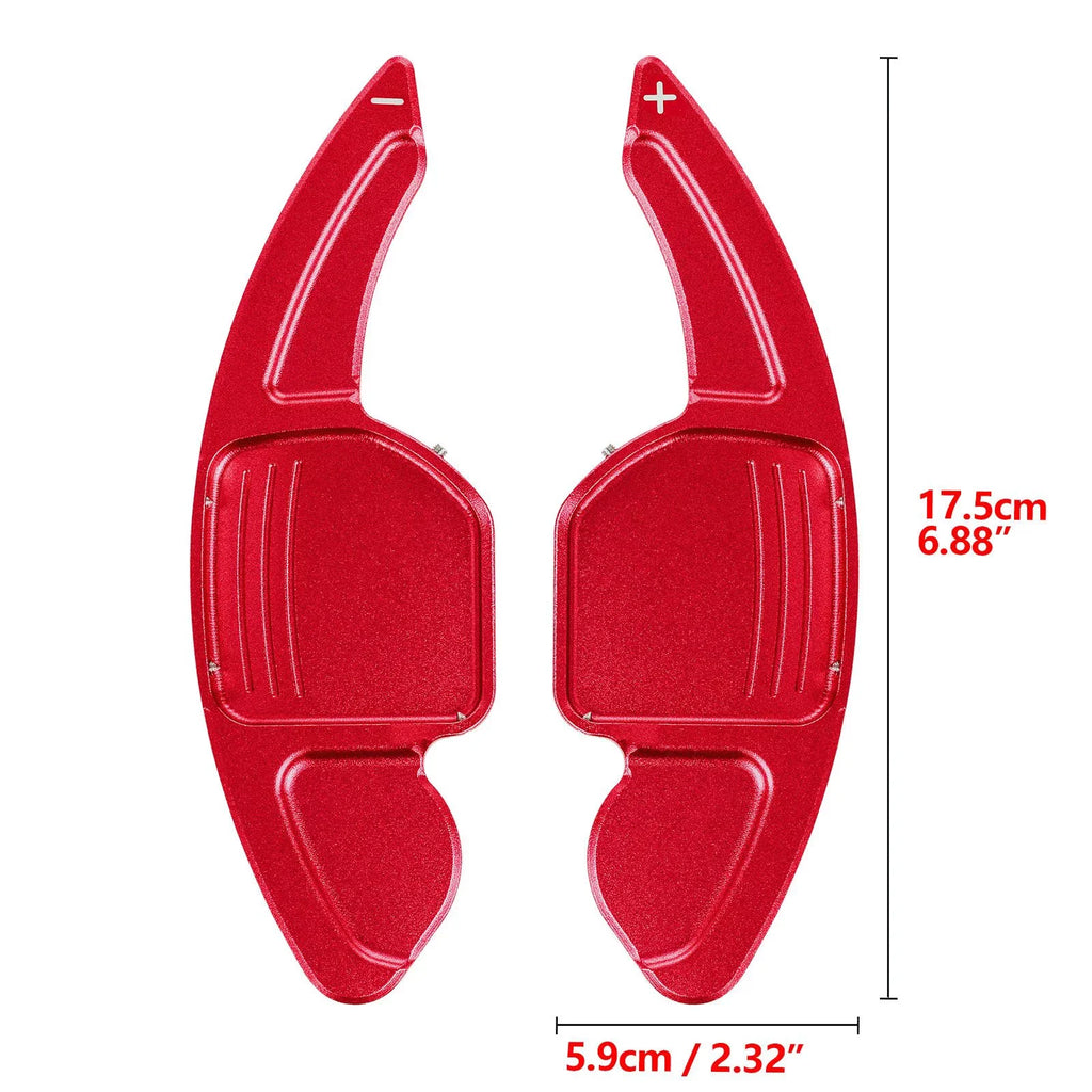 Xotic Tech Steering Wheel Paddle Shifter Cover Trim,  Aluminum Alloy, Compatible With Audi                   (Red)