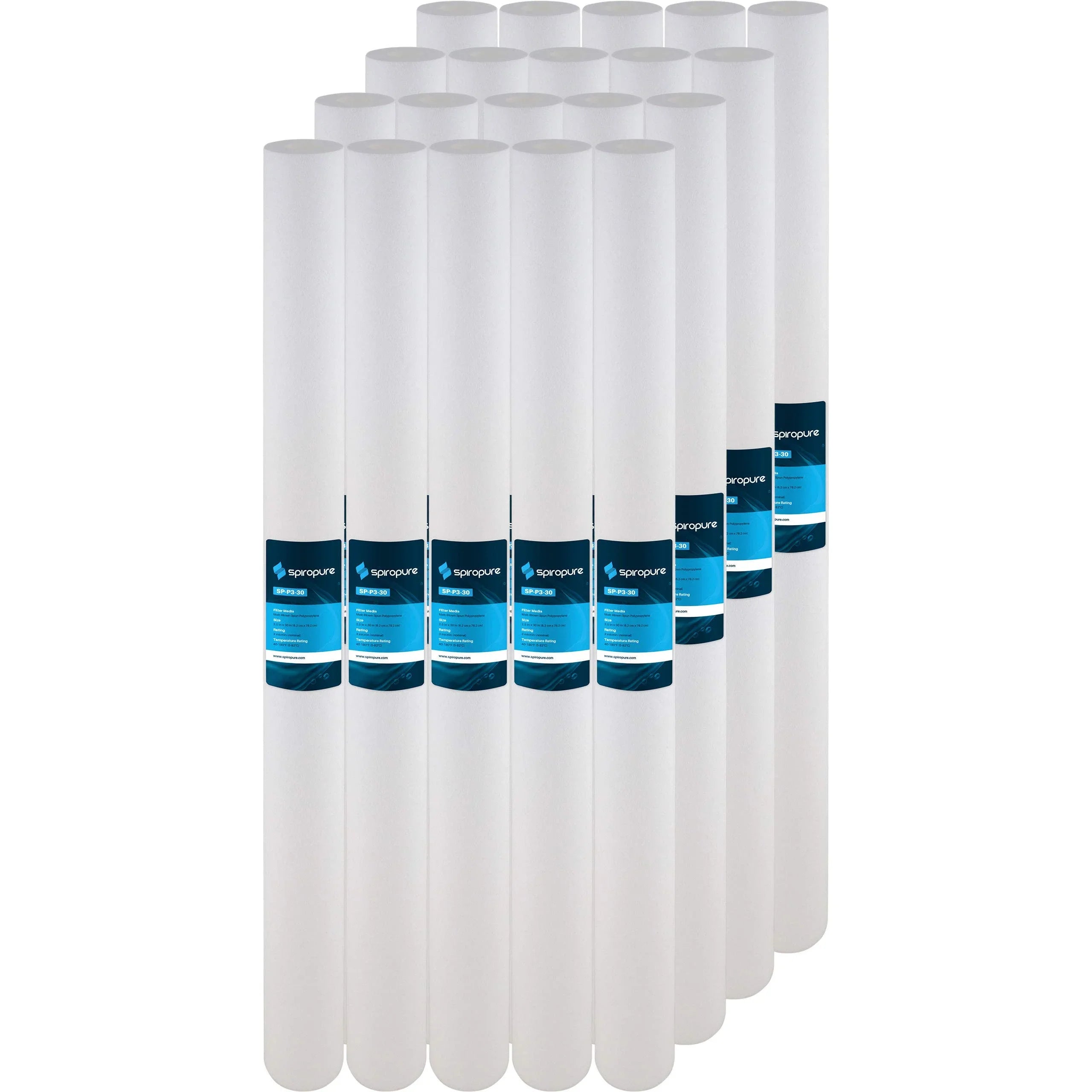 SpiroPure --30 30x2.5 3 Micron Spun Melt-Blown Polypropylene Sediment Water Filter Cartridge (Case of 20)