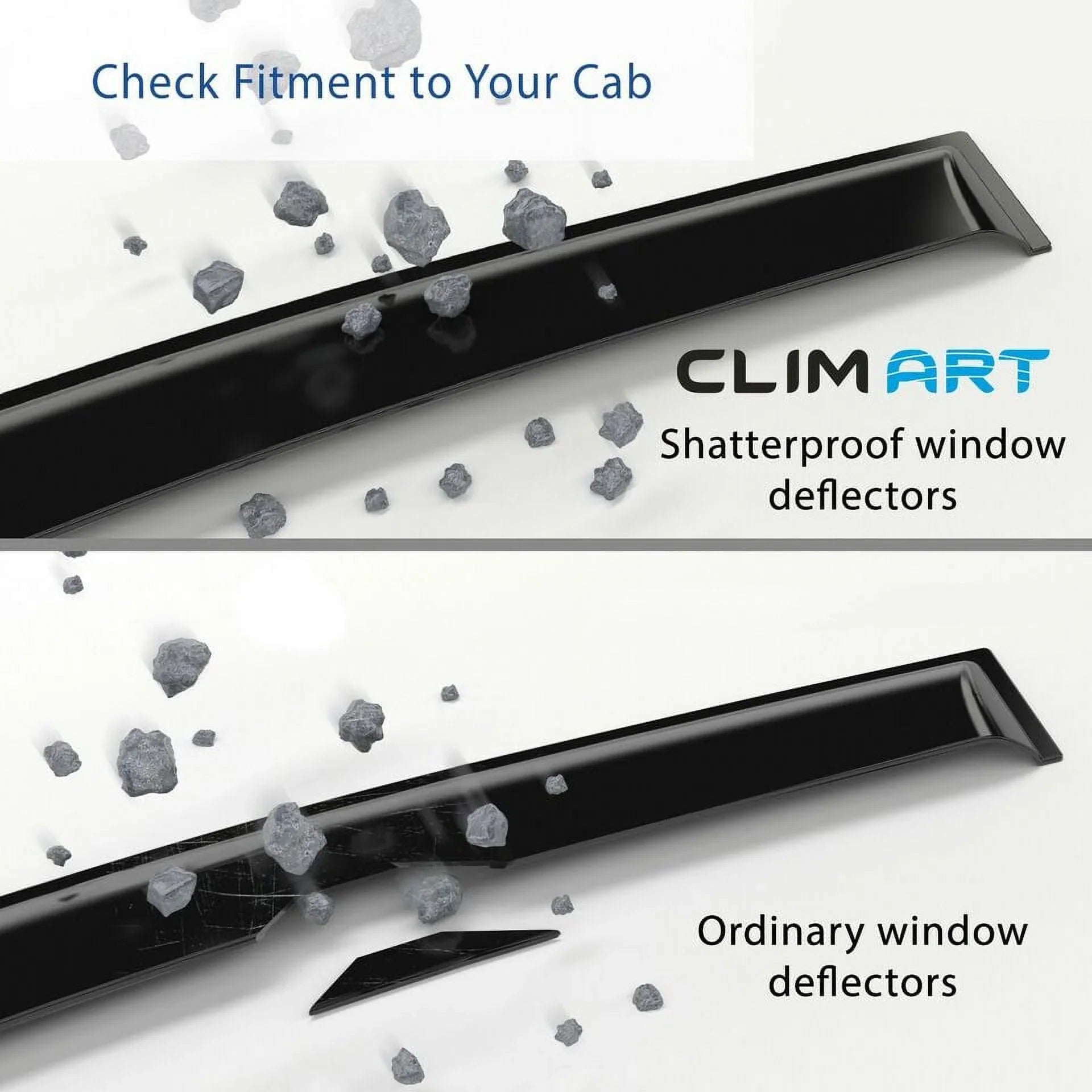 in-Channel Incredibly Durable Rain Guards for Ford  2015-2020 Regular Cab, Original Window Deflectors, Vent Window Visors, Vent Deflector, Dark Smoke Truck Accessories, 2 pcs- 315008LP