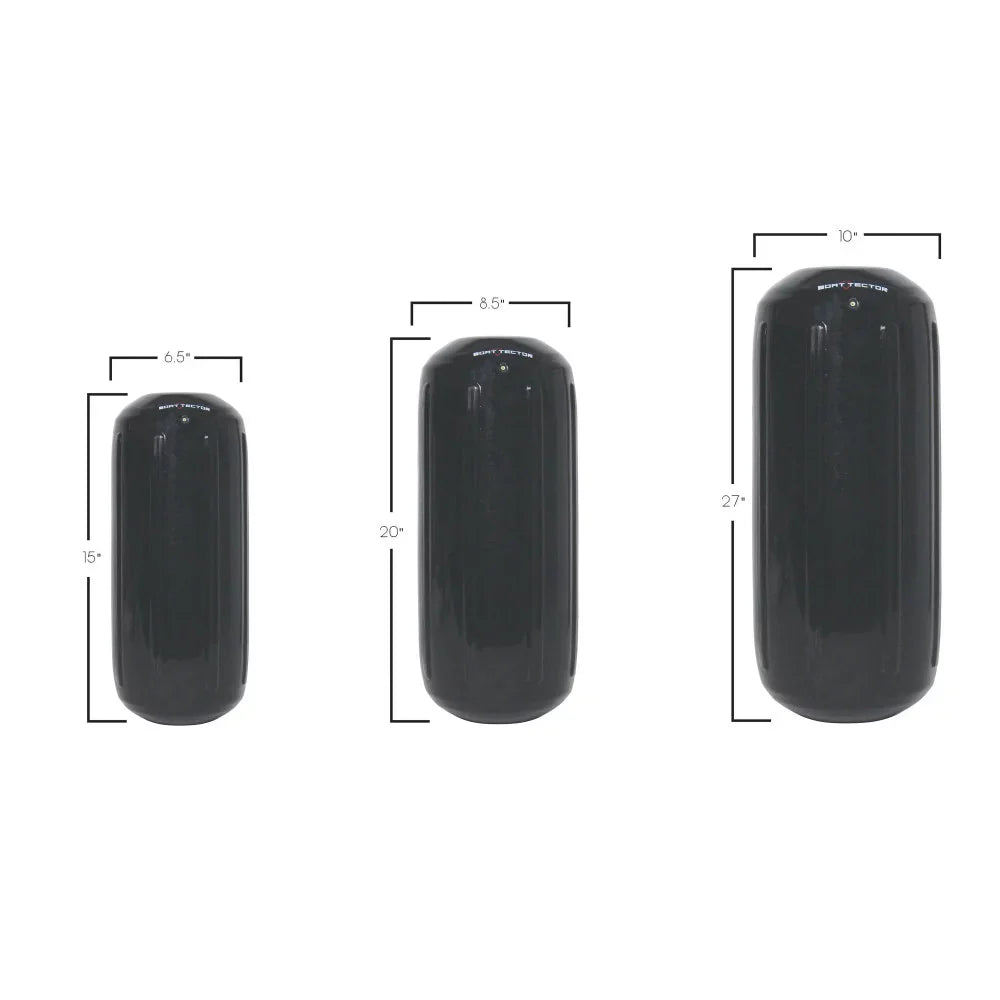 Extreme Max 3006.7300 BoatTector  Inflatable Fender - 6.5" x 15", Black