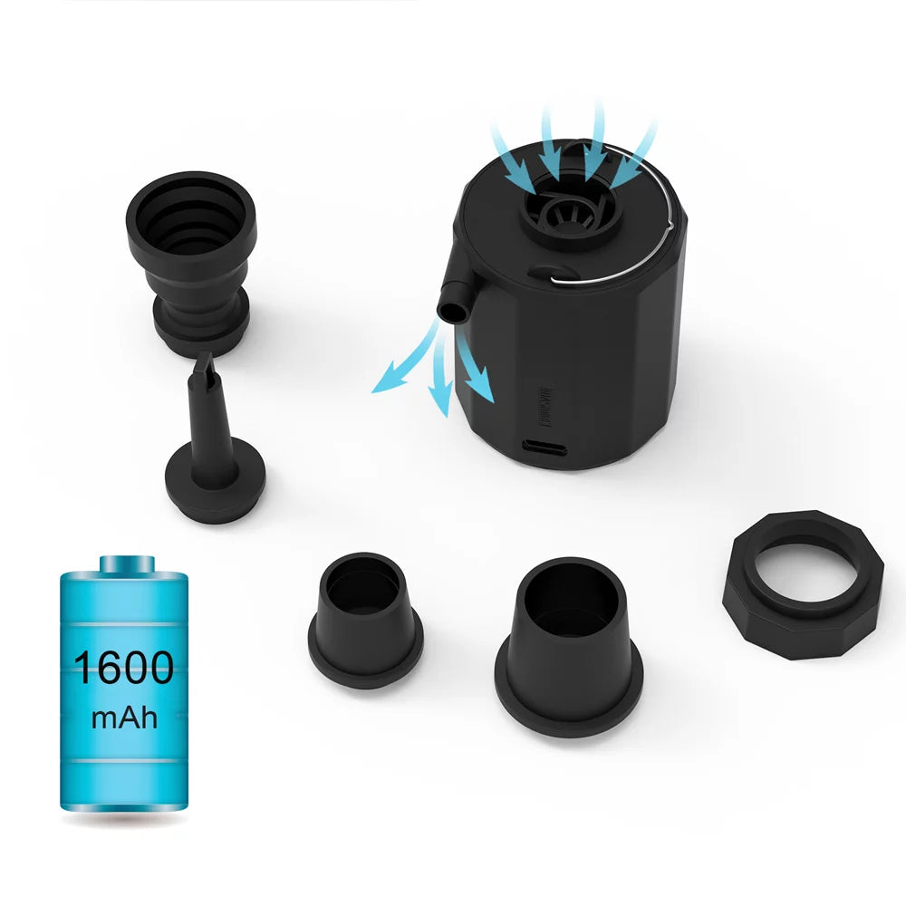 Multifunctional Portable Cordless Electric Inflator Inflatable and Vacuum Pump Camping Light Mattress Inflator Vacuum Pump Tent Lamp