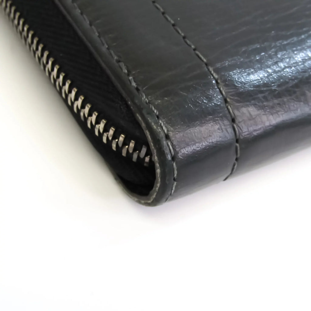 Pre-Owned Louis Vuitton Zippy Organizer  Men's Utah Leather Long Wallet (bi-fold) Basalt (Good)