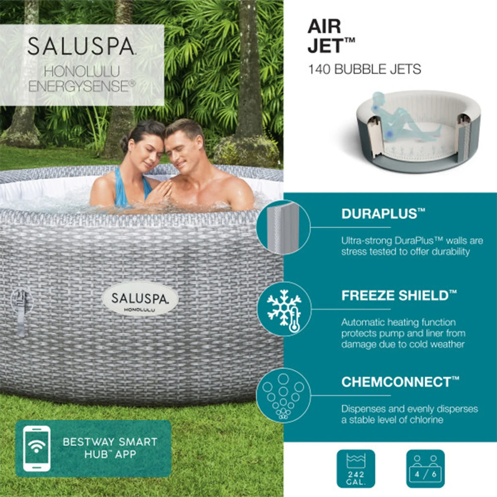 Bestway Coleman Honolulu AirJet Hot Tub with 2-Pack SaluSpa Spa Seat