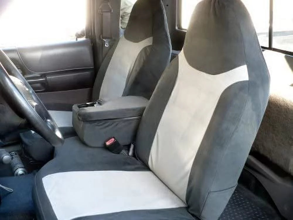 2002-2003 Ford Ranger 60/40 Split Seat with Opening Center Console in Gray and Black Twill