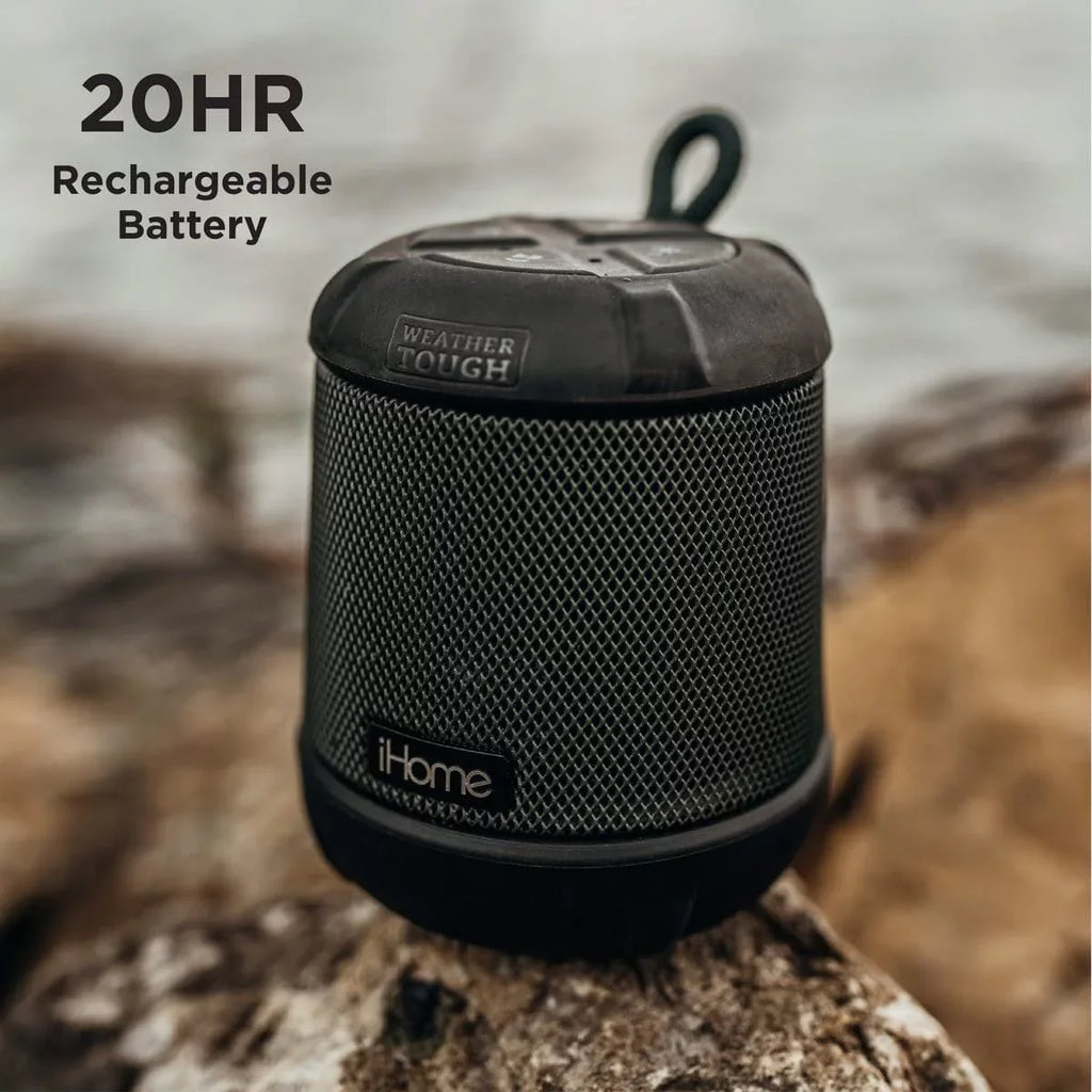 iHome Waterproof Bluetooth Portable Speaker with 20HR Battery Life