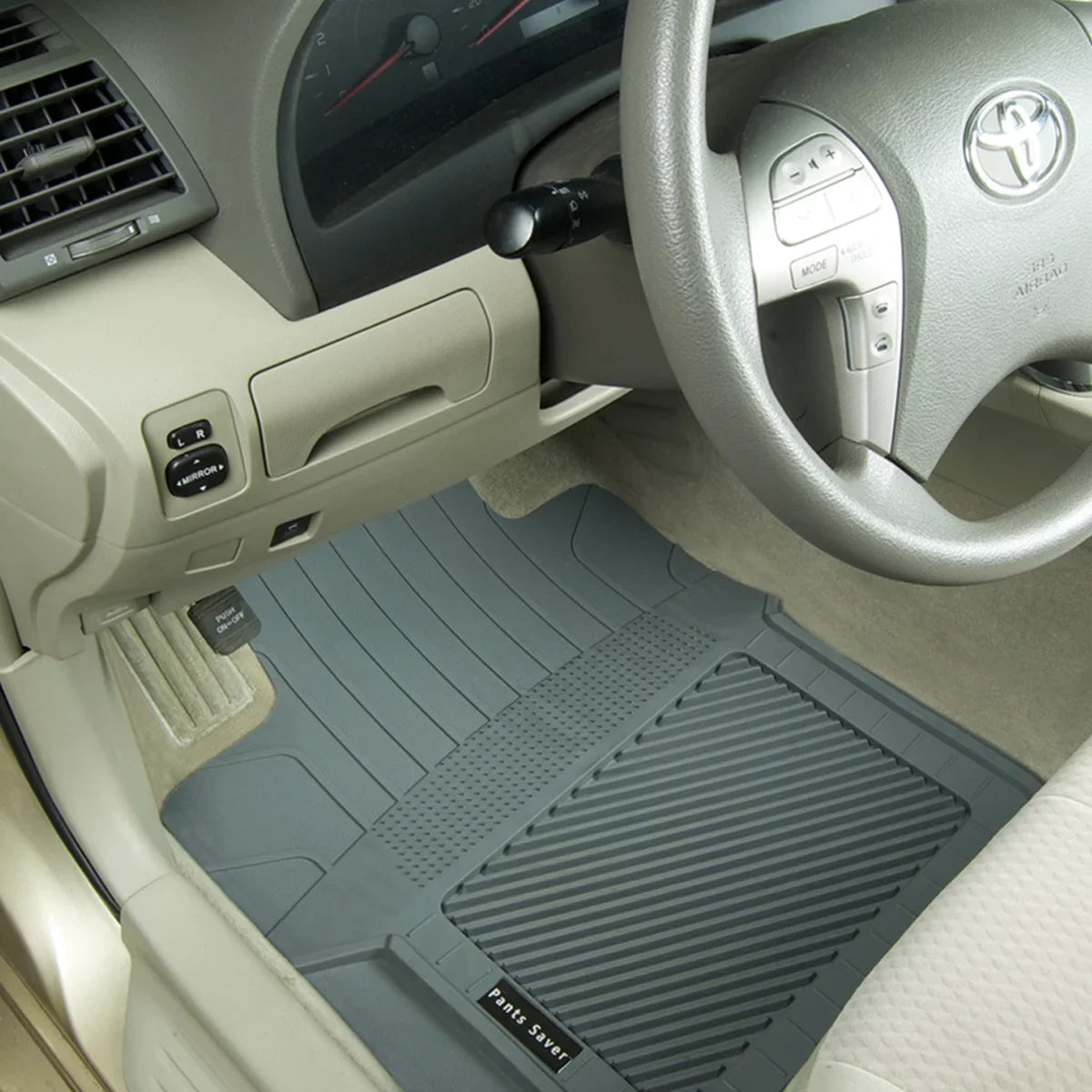 PantsSaver Custom Fits Car Floor Mats for Dodge Grand Caravan 2019, 4 pc, All Weather Protection for vehicles, Heavy Duty WeatherResistant Plastic,Gray