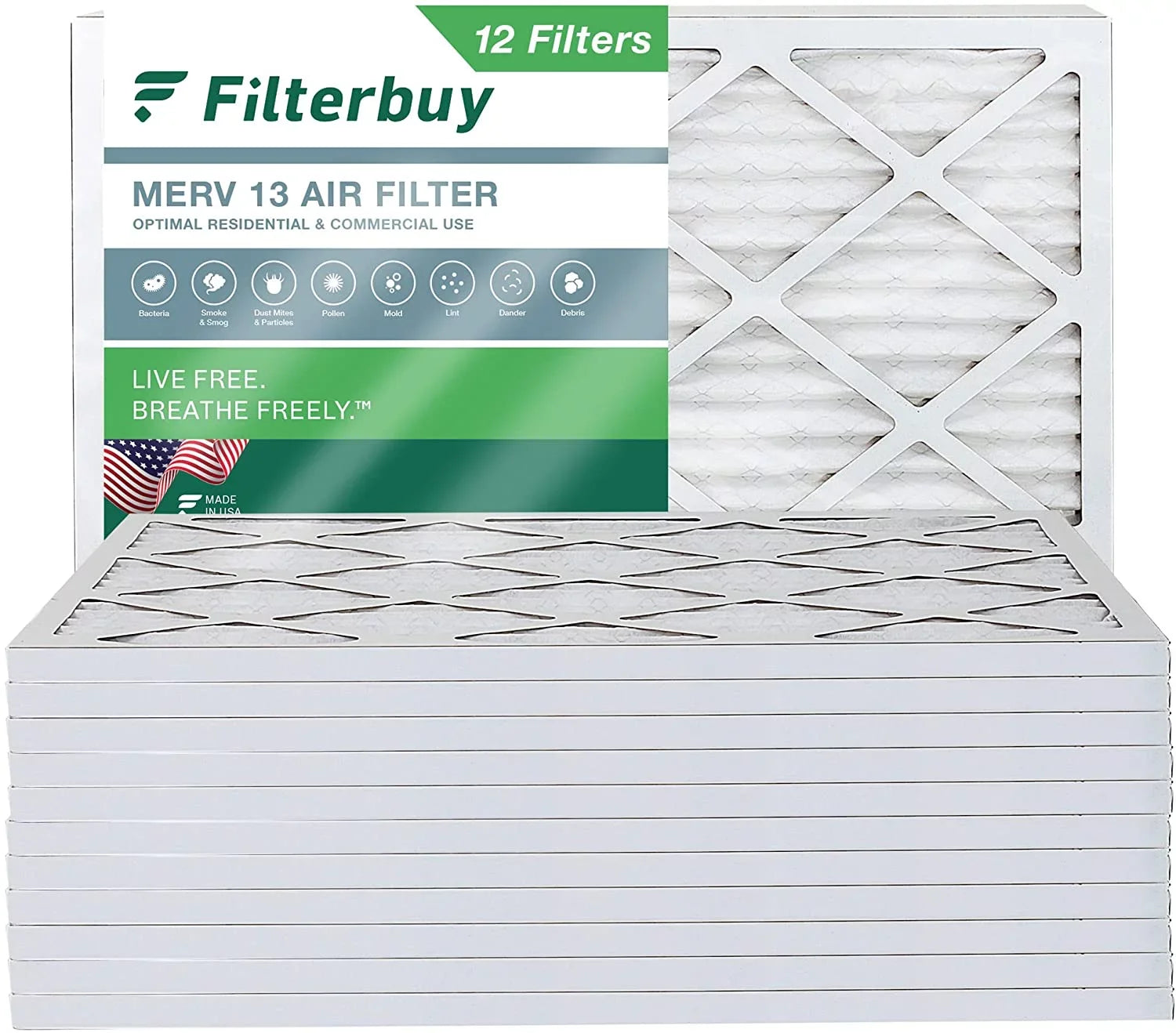 Filterbuy 14x18x1  13 Pleated   Furnace Air Filters (12-Pack)