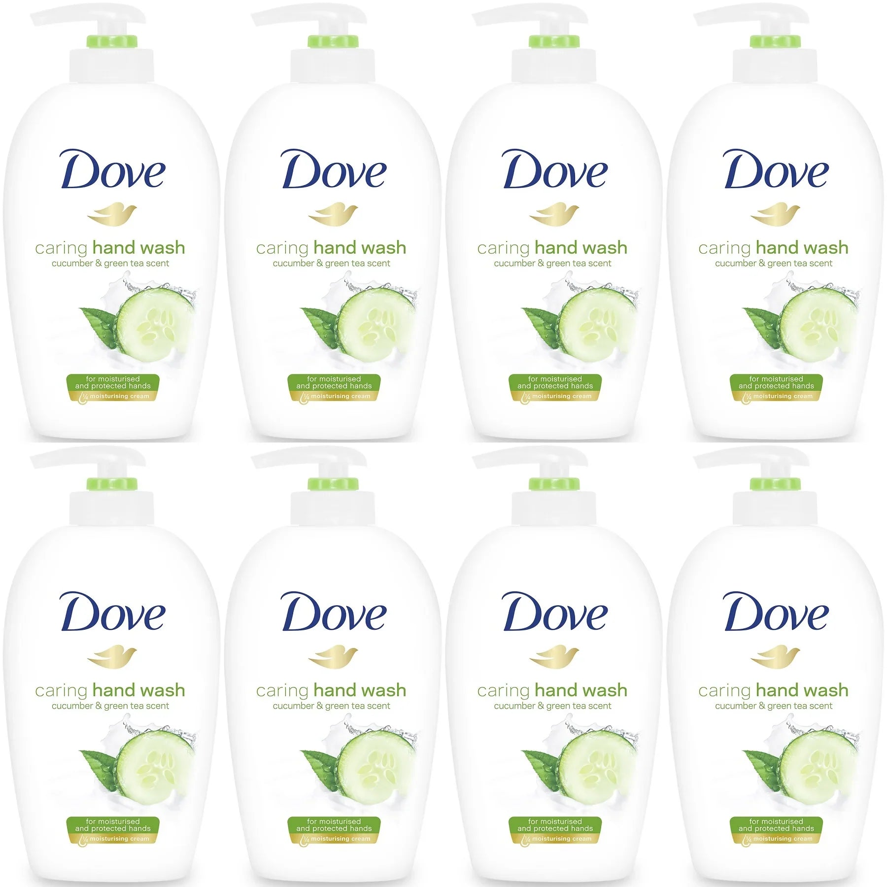 Dove Go Fresh Beauty Cream Caring Hand Wash, Cucumber & Green Tea Scent, 250 Ml / 8.45 Ounce (Pack of 8)