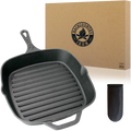 Backcountry Iron 8 Inch Square Grill Pan Medium Pre-Seasoned Cast Iron
