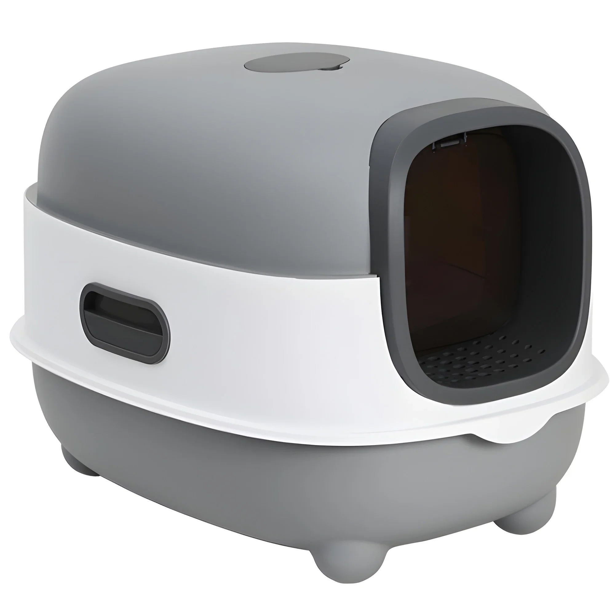 Large Cat Litter Box,Pets Enclosed Cat Litter Boxes,Odor Control,Jumbo Hooded,Gray,Door Isolate Smelly