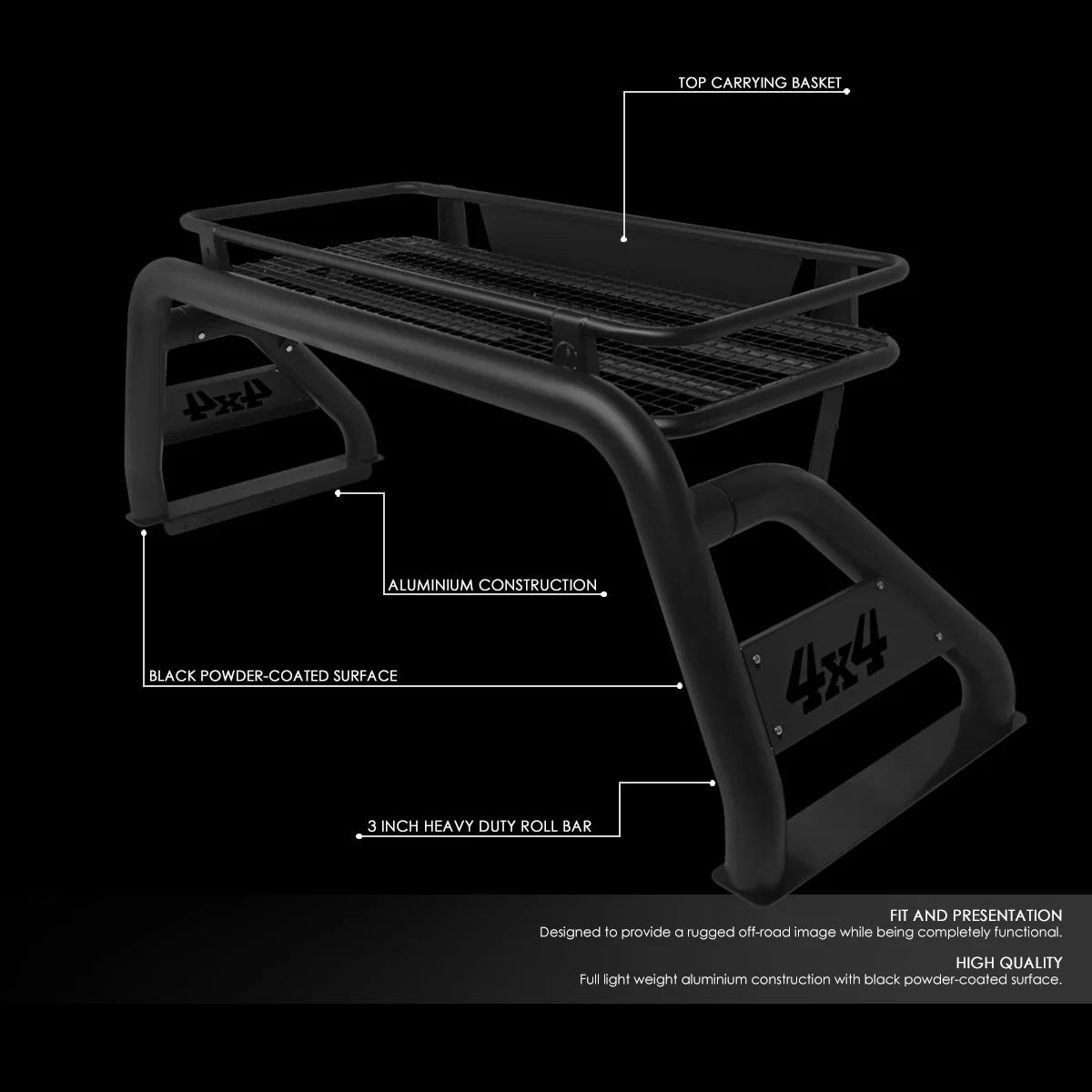 Motoring -001 For 2007 to 2018 Toyota Tundra Styleside Truck Bed Heavy Duty Aluminum Roll Bar + Roof Cargo Rack Bracket Carrier 08 09 10 11 12 13 14 15 16 17