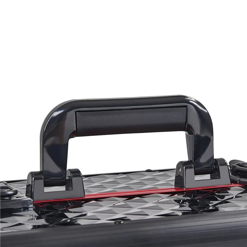 Yaheetech Professional Rolling Makeup Train Case with Drawers,Black