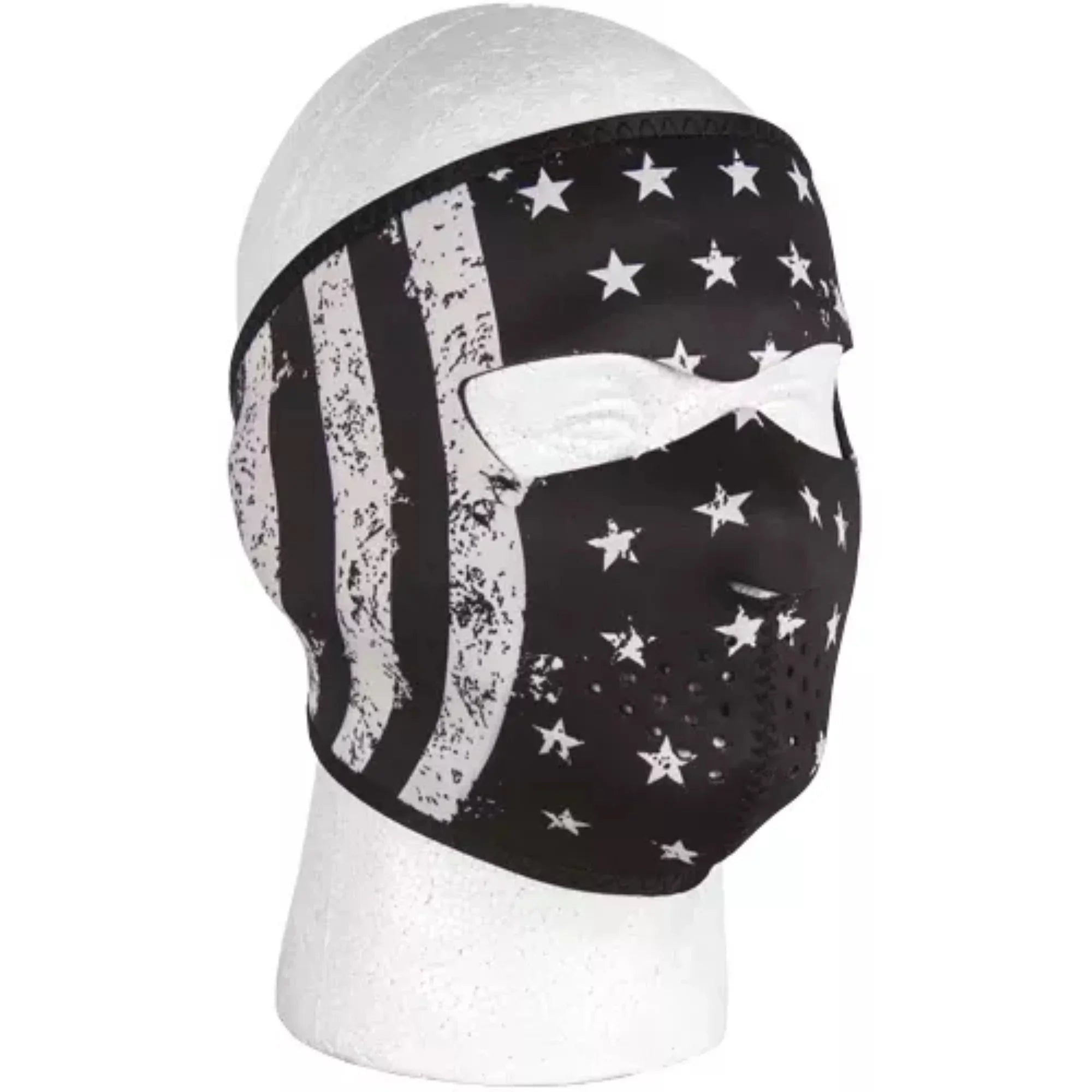 Neoprene Thermal Face Mask - Black & White Vintage Flag Black/White 41"