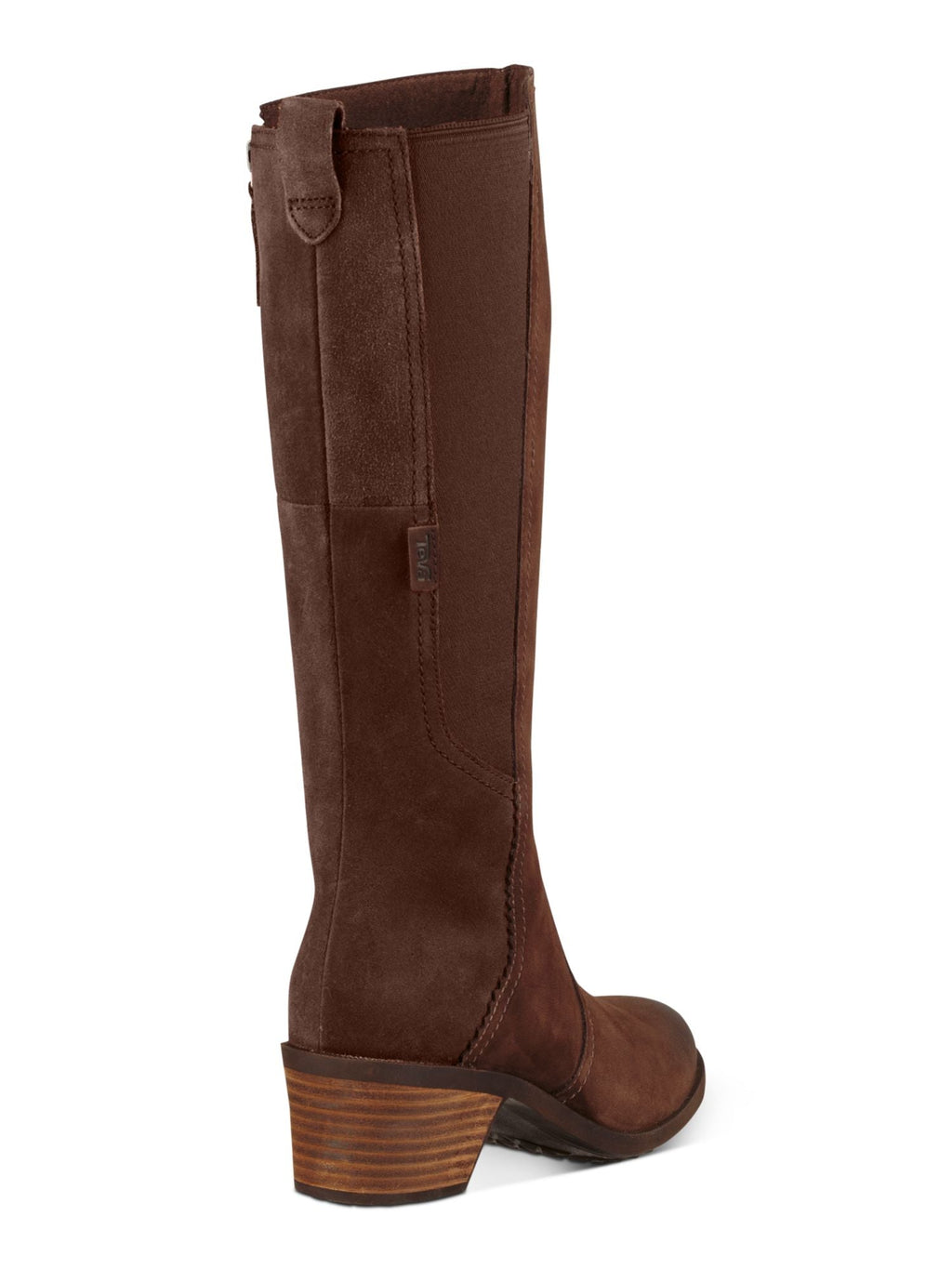 Womens Brown Waterproof Goring Padded Anaya Round Toe Block Heel Zip-Up Leather Riding Boot 8
