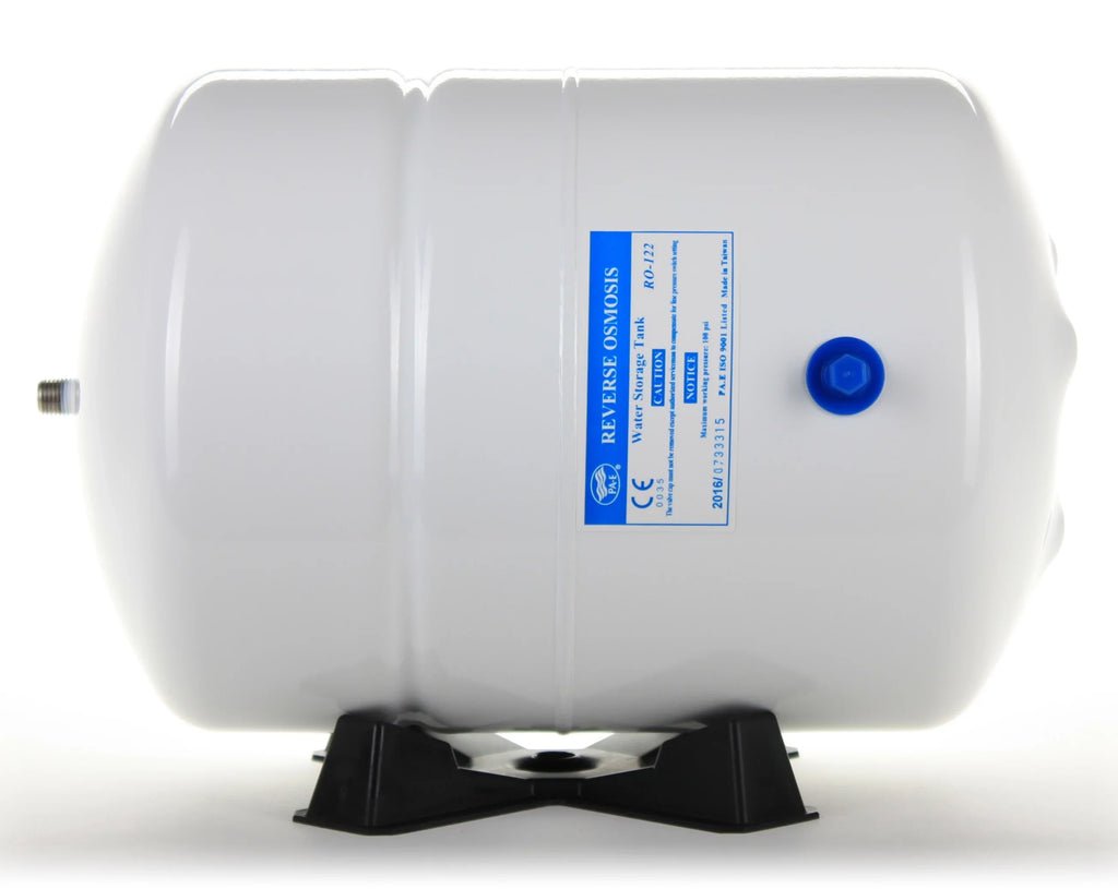 '-122- Hydronix 3.2 Gallon Stainless Steel Reverse Osmosis Storage Water Tank, Small Size - White, 1/4" Port