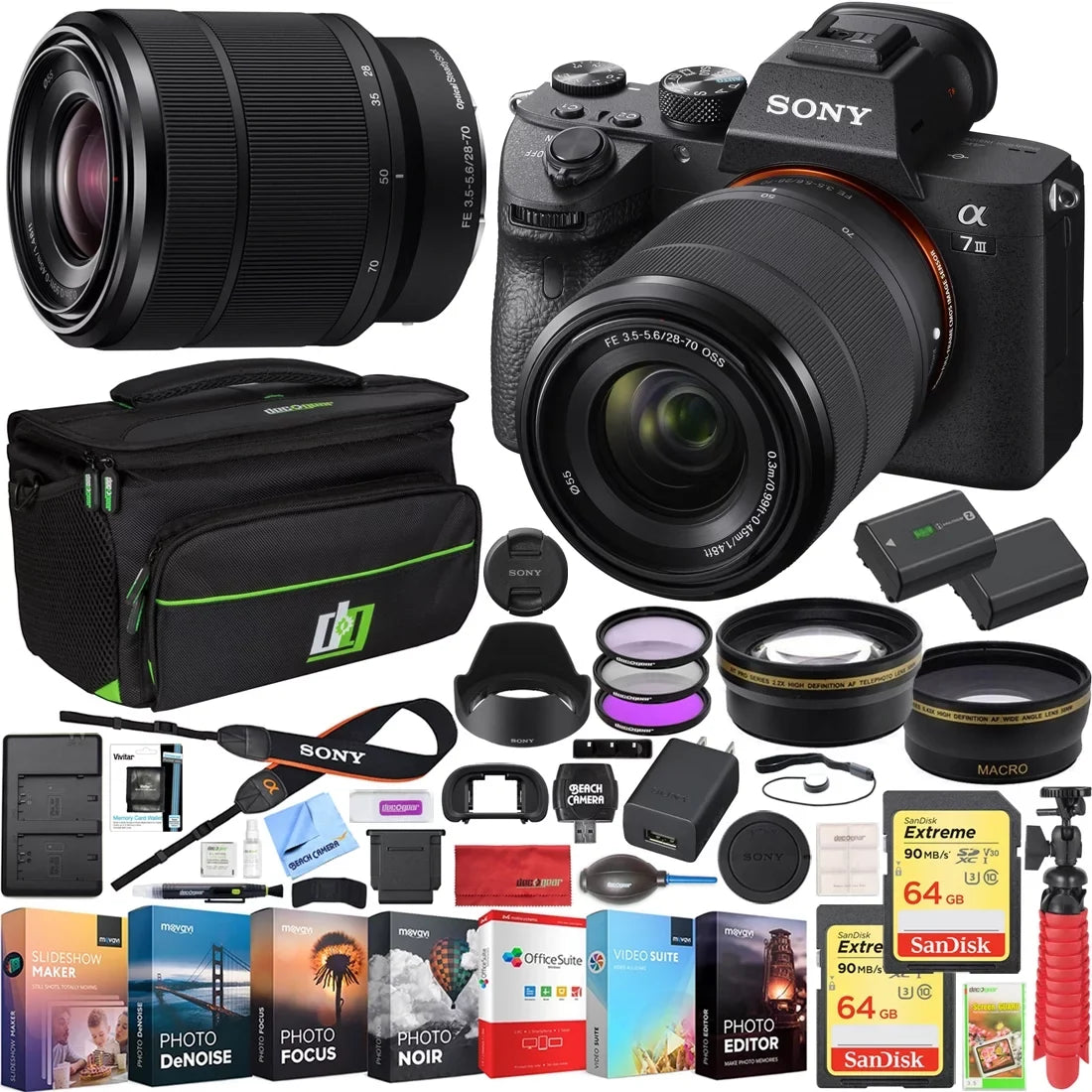 Sony Pro Alpha a7  24.2 Megapixel Mirrorless Camera with Lens, 1.10", 2.76", Black