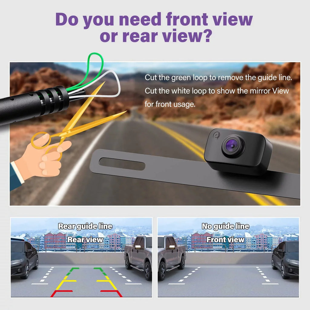 eRapta  Backup Camera, Rear View Reverse Camera for Car Truck Pickup   Van  License Plate Front Rear Camera