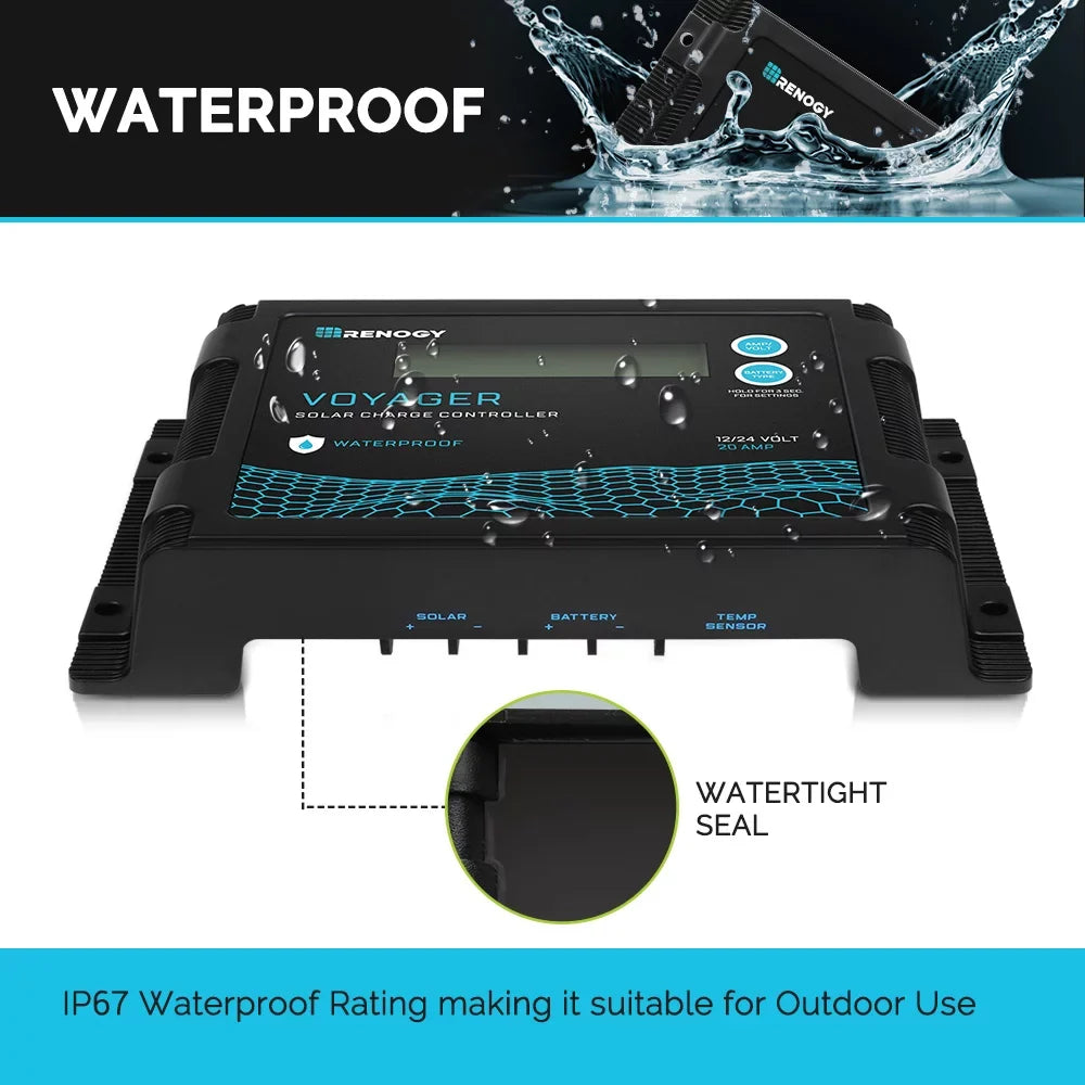 Renogy New Edition Voyager 20A  Waterproof Solar Charge Controller