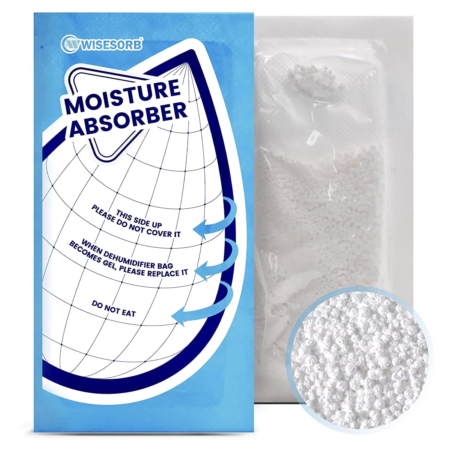 Wisesorb 25 Gram Moisture Absorbers, 30 Packs Dehumidifier Bags for Bathrooms, Basements, Rvs, Tyvek Packing Premium White Granule Humidity Packets Perfect for Closet