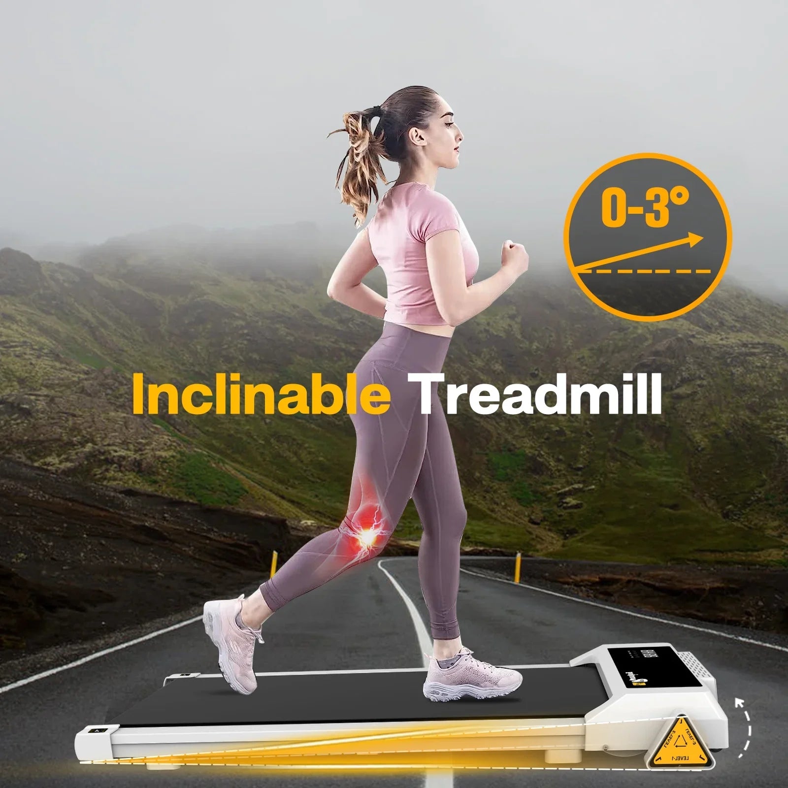 Compact Under Desk Treadmill with  Display & Bluetooth Speakers - 48.5 - Stay active all day with our innovative Under Desk Treadmill!