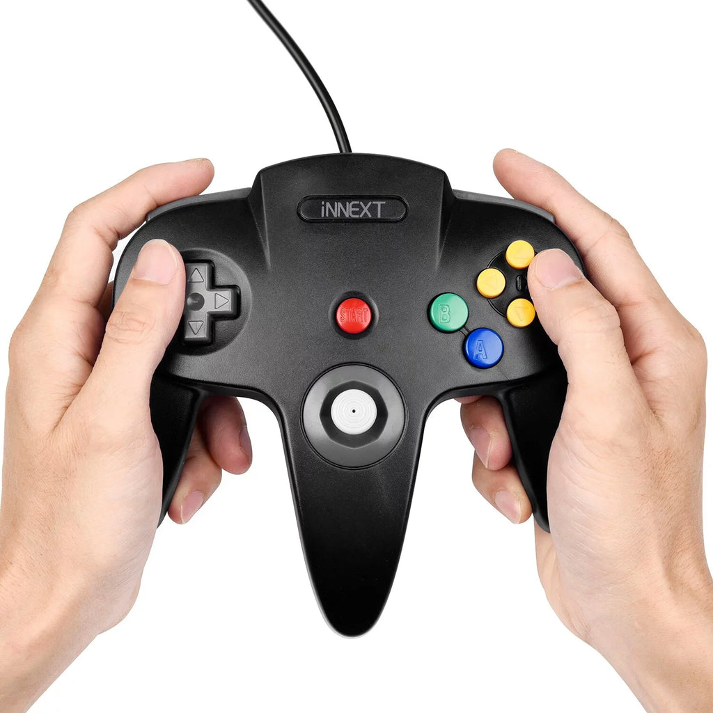 2 Pack  Controller, iNNEXT Classic Wired  64-bit Game pad Joystick for Ultra 64 Video Game Console  System (Black)