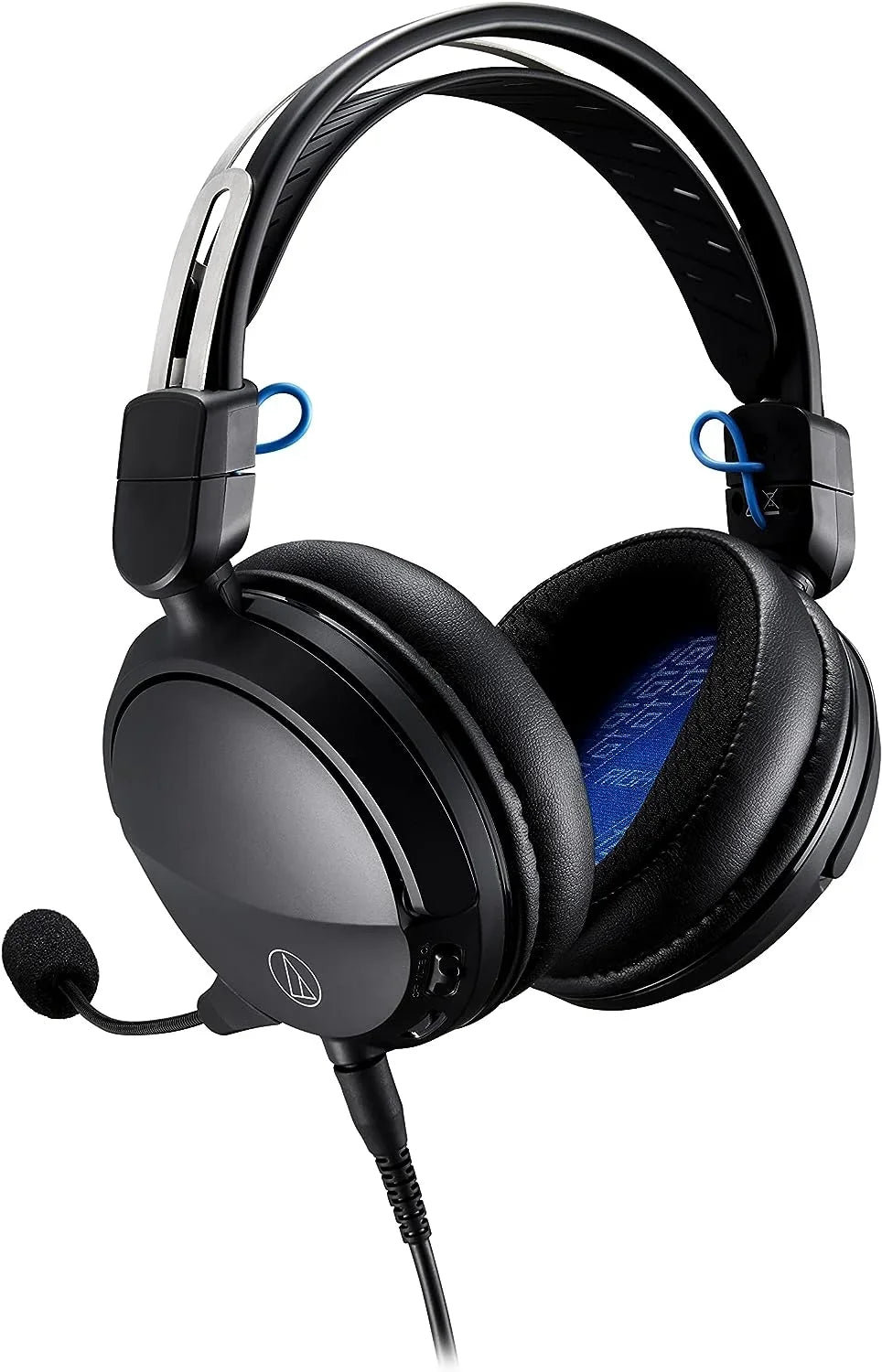 Audio Technica - Closed-Back Wired Gaming Headset - Black/Blue with an Additional 2 Year Coverage by Epic Protect (2022)