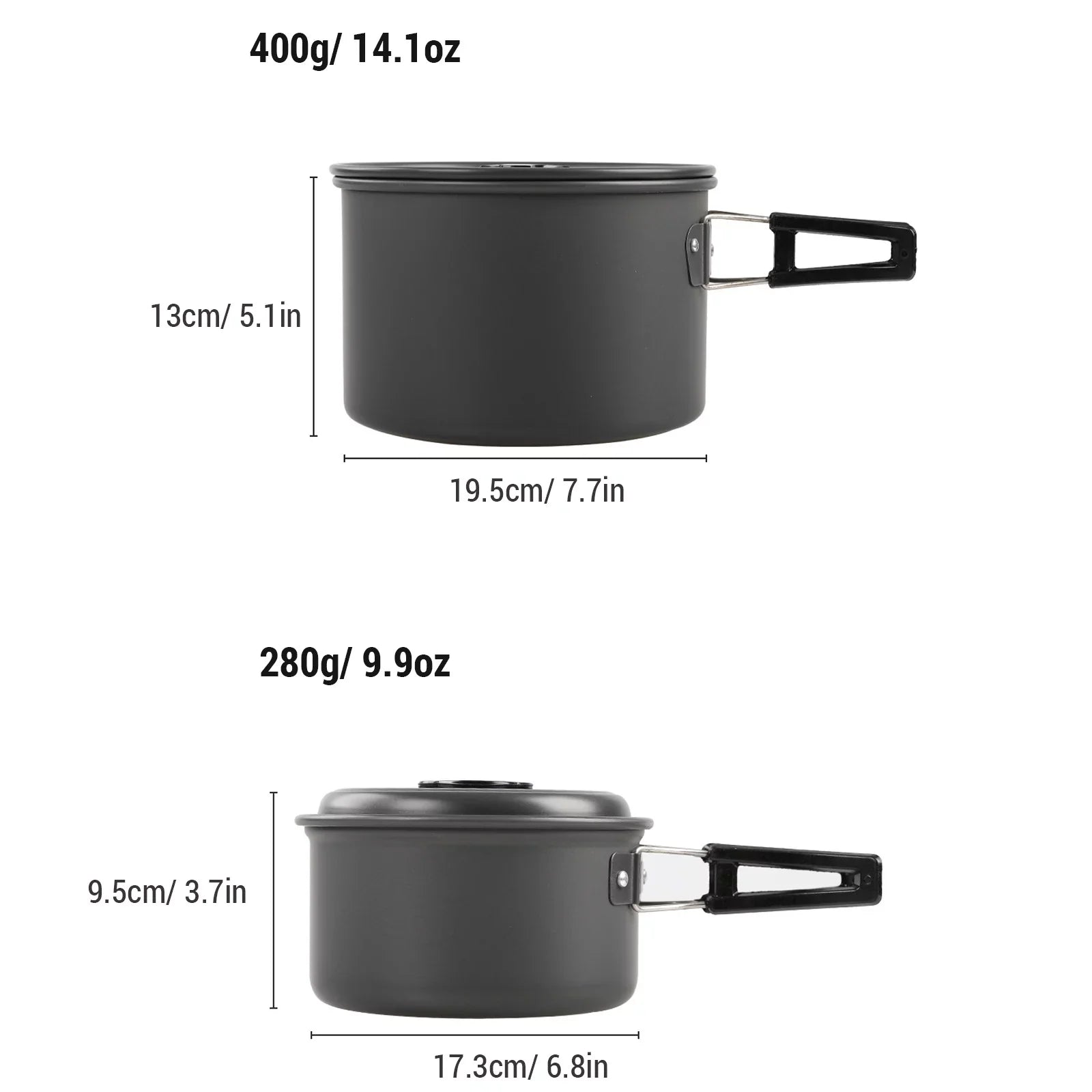 Anself Camping Cookware Mess Kit Non Stick Pot and Pan Set with Kettle for Cooking and Backpacking