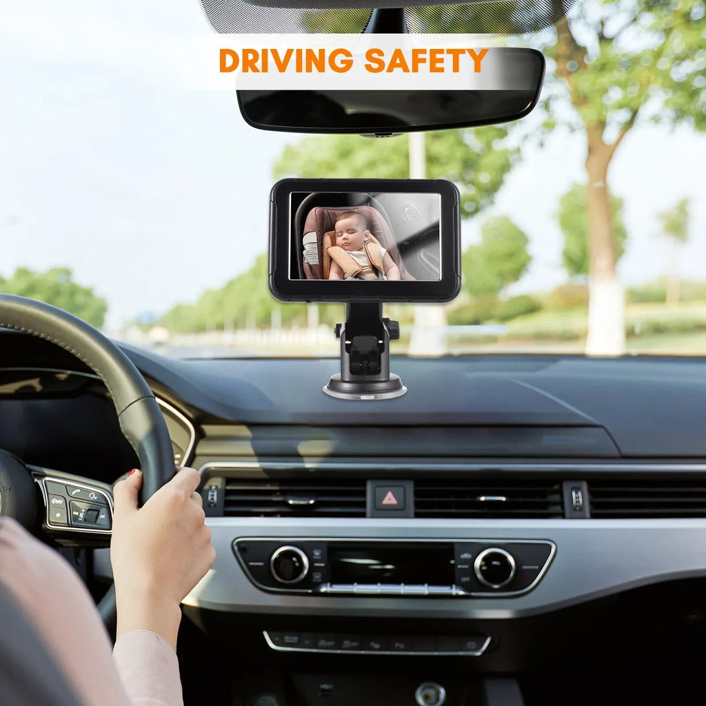 Dcenta Baby Car High Resolution Camera for Rear Facing Seat, 5 Inch Mirror Display, 150° Wide View, Night Vision-Invigilator
