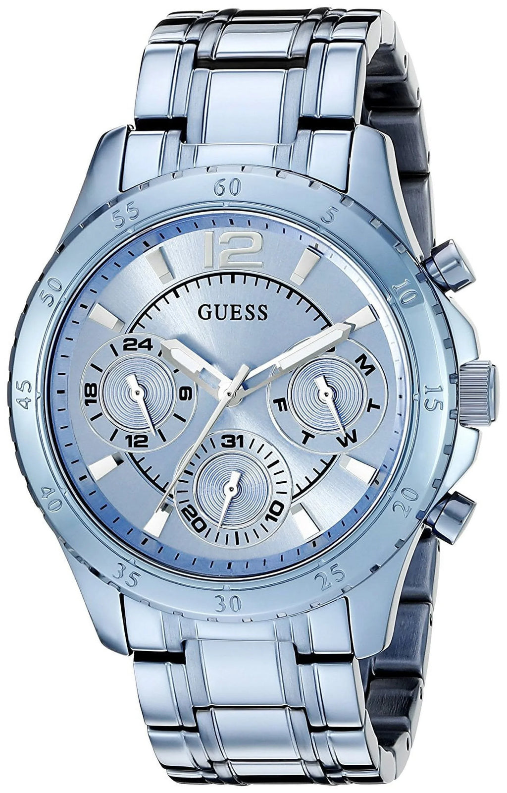 Iconic Sky Blue Stainless Steel Multi-Function Ladies Watch