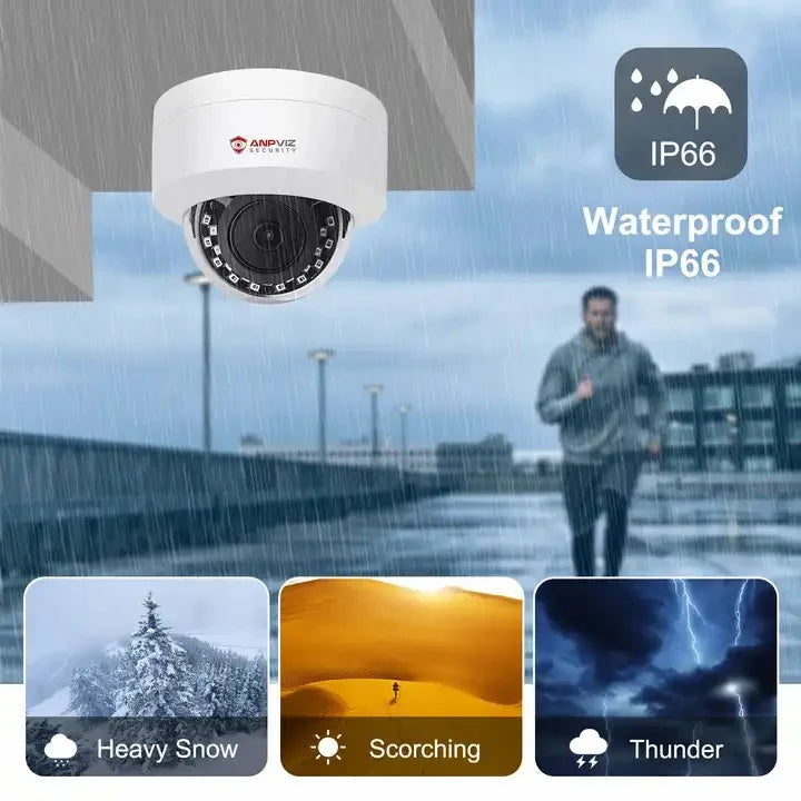 Anpviz 4MP  Camera Outdoor Fixed 2.8mm lens Security camera Built-in Mic Waterproof  .265    Night vision Onvif