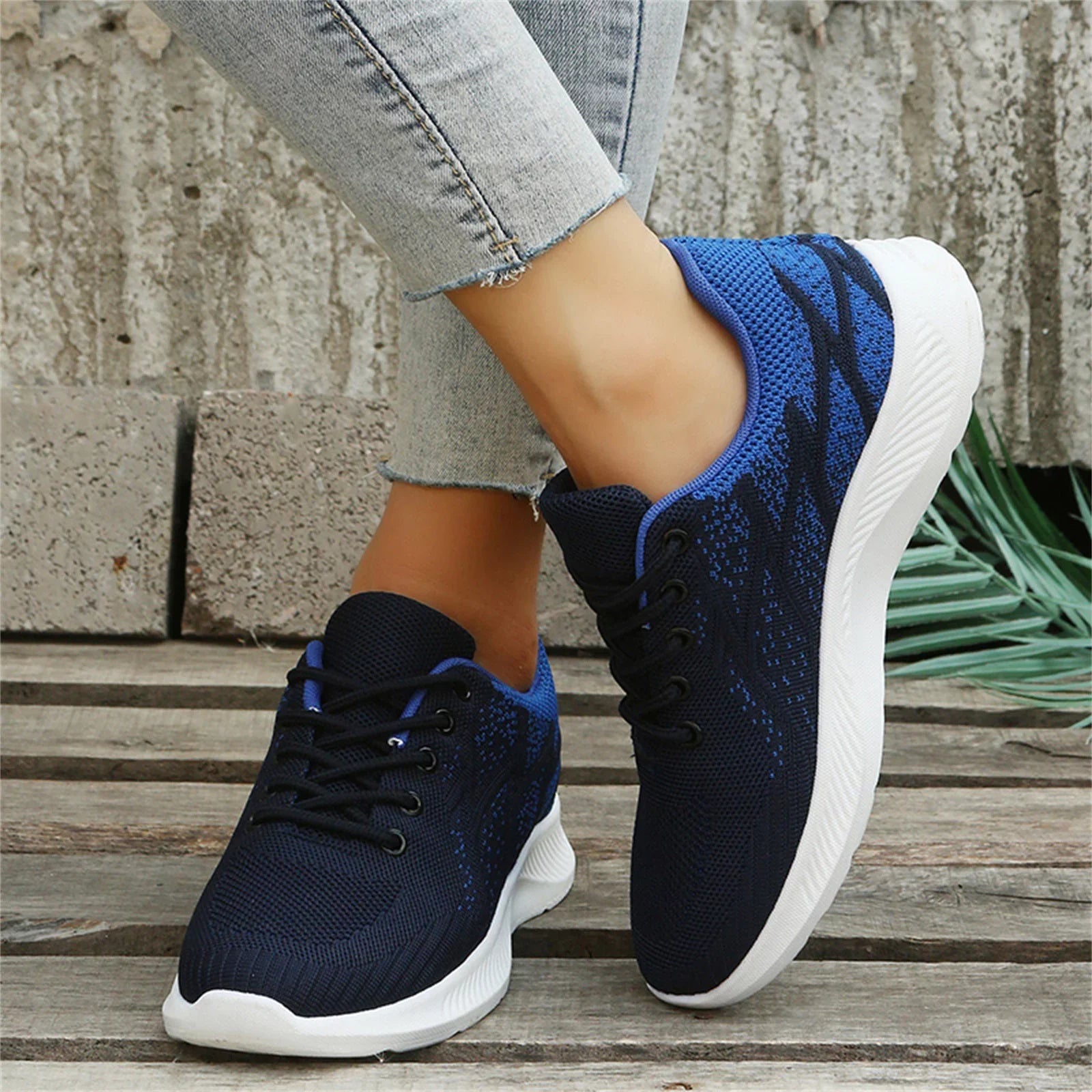 AdBFJAF Women Sneakers Size 11 1/2 Fashion Summer and Autumn Women Sneakers Shoes Mesh Breathable and Comfortable Lace Up Cross Pattern Colorblock