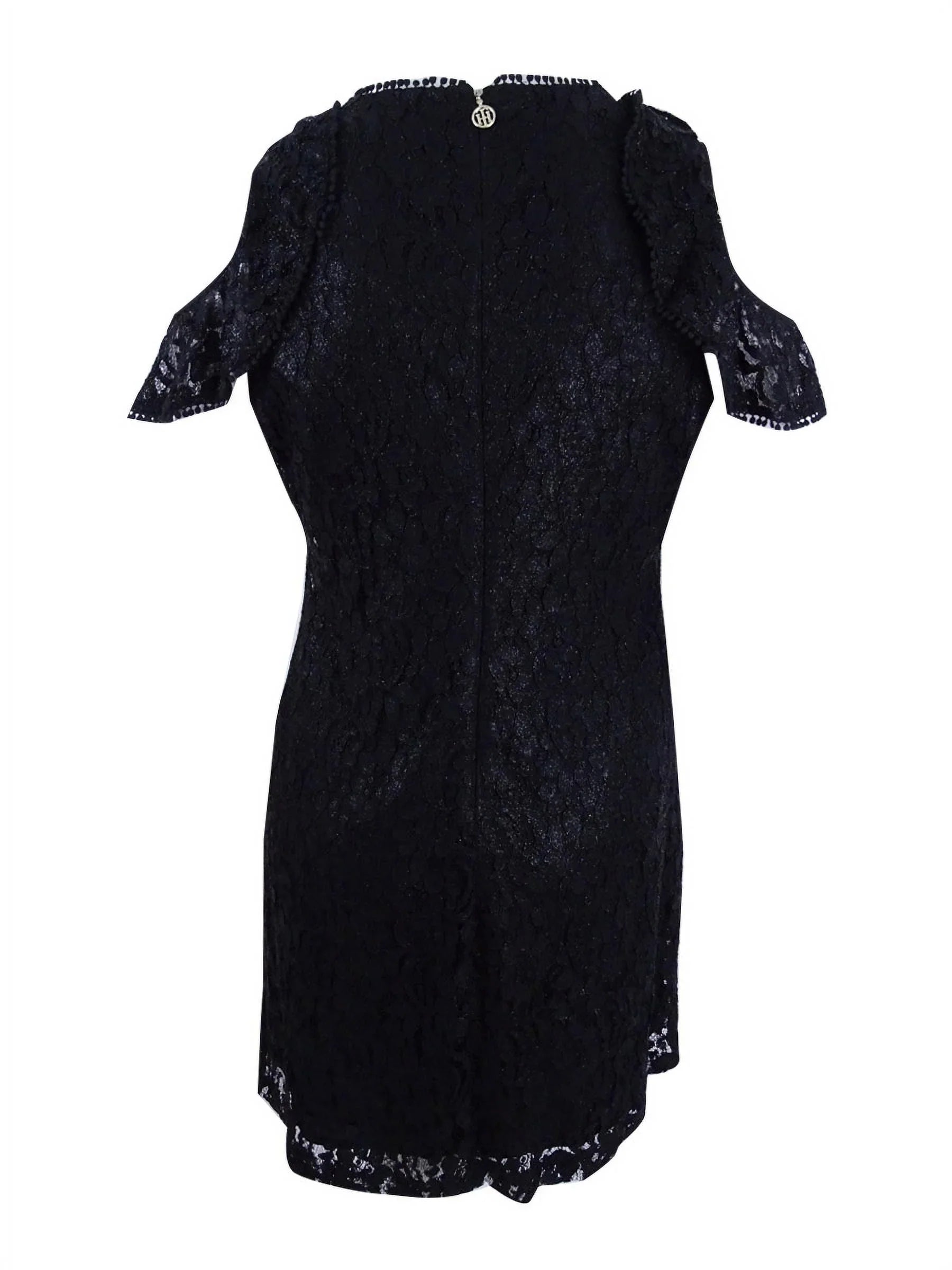 $140 Womens 1055 Black Cold Shoulder Cocktail Sheath Dress 12 +