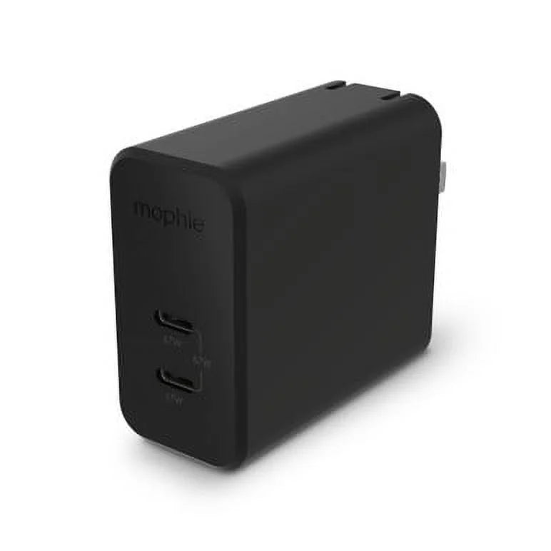 mophie   Charger GaN 67W, 3-Port Fast Compact Foldable Wall Charger for MacBook Pro/Air, iPad Pro, Galaxy /,  Spectre, Note20/10+, iPhone 14/13/12 Pro, Pixel, and More - Black