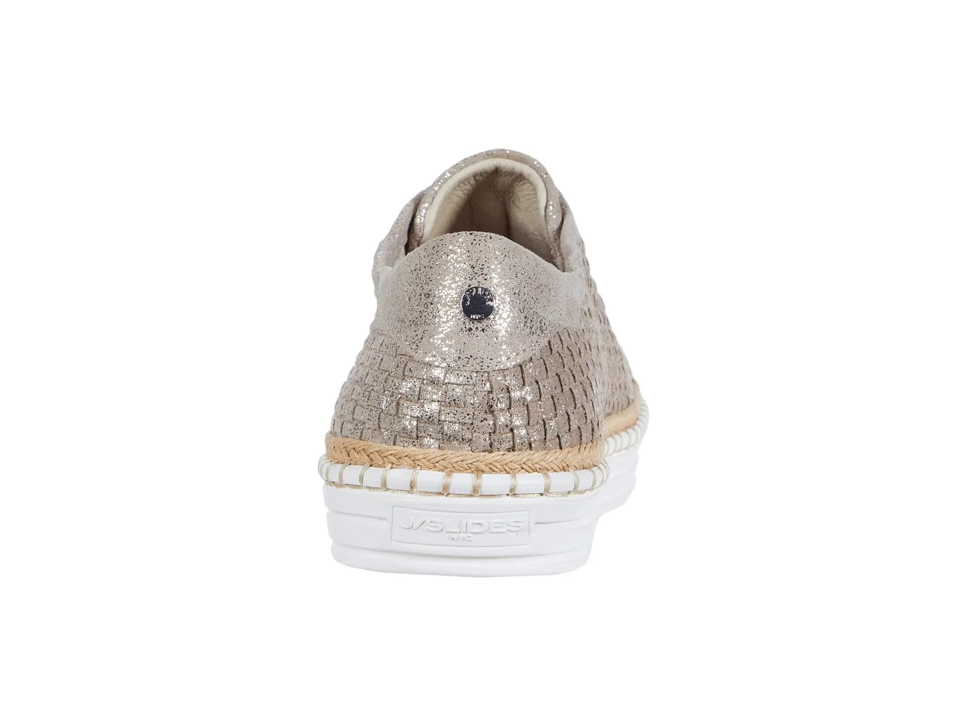 Womens Gold Padded Logo Hardware Woven Goring Kayla Round Toe Platform Slip On Leather Sneakers Shoes 10